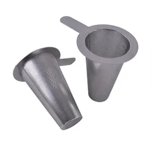 Flat Bottom Cone Strainer Stainless Steel Perforated Conical Basket