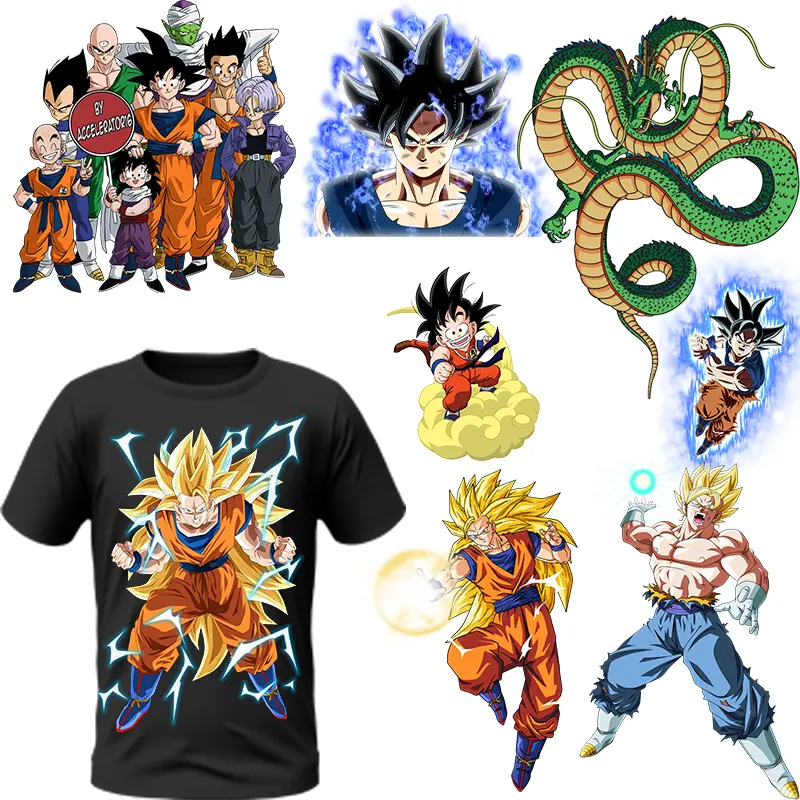 Hot Stamping Sweatshirt Custom Dragon Ball Logo Heat Transfer Sticker Pattern Offset Printing T-shirt Dtf Transfers