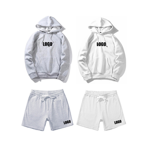 High Quality French Terry Custom <strong>Men's</strong> Screen Print <strong>Hoodie</strong> <strong>and</strong> Sweat <strong>Shorts</strong> Tracksuit <strong>Set</strong> <strong>Men's</strong> Sweatsuit <strong>Shorts</strong> - Product Image 4