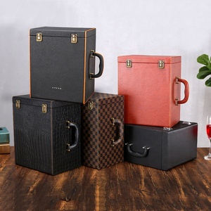 Tùy Chỉnh Sang Trọng Da Hộp Rượu PU Da 6 Cái Rượu Vang Hộp Quà Tặng Bao Bì - Product Image 2