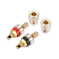 Borne à relier plaquée or Connecteur banane femelle à filetage M8 en cuivre plaqué or pour amplificateur HiFi
