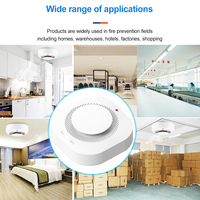 Détecteur de fumée intelligent Zigbee/Wi-Fi/sans fil, alimenté par piles, en plastique, avec alarme de 90 dB, couverture de 20 à 40 m², pour maisons intelligentes et hôtels