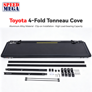 Flush Mount Hard Quad-Fold Tonneau Cover for Toyota Tundra 6.5ft <b>Bed</b>, <b>Low</b> Profile 4-Fold Cover Waterproof, Lockable No Drill - Product Image 1