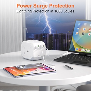 Multiprise britannique 3 prises 2 <span class=keywords><strong>USB</strong></span> 2 C rallonge de charge Alimentation haute qualité Type britannique <span class=keywords><strong>Powercube</strong></span> étendu - Product Image 4