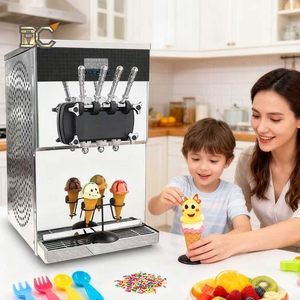 Machine à crème glacée molle certifiée CE/RoHS, machine à crème glacée à 3 saveurs, machine à yogourt glacé Miken - Product Image 2