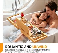 Nouveau Plateau de Bain Pliable en Bambou Artmalle 2026 avec Support pour Livre et Porte-Savon – Accessoire de Salle de Bain Minimaliste de Luxe