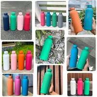 Thermos isotherme en acier inoxydable personnalisé avec logo, gourde de sport bon marché, flacons isothermes, bouteilles d'eau chaude en caoutchouc