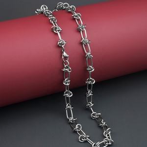 Collier chaîne Hip Hop Punk en acier inoxydable avec nœuds, bijoux de mode DIY, cadeaux - Product Image 3