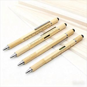 Eco-friendly Bamboo Sports 6-in-1 Luxury Ballpoint <b>Pen</b> Custom Logo Universal for <b>Pen</b> Gifts Corporate Events - Product Image 3