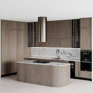 Nhà Bếp Kiểu Mỹ Giản Dị Phổ Biến Tủ Bếp Nhà Bếp Kiểu Mỹ Thiết Kế Hiện Đại Đầy Đủ Món Ăn - Product Image 2