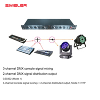 Consola Mezcladora para Actuaciones en Escenario, Dispositivo de Control de Señal DMX512, Adaptador de Entrada y Salida de Audio XLR, Distribuidor de Señal DMX de 3 Canales