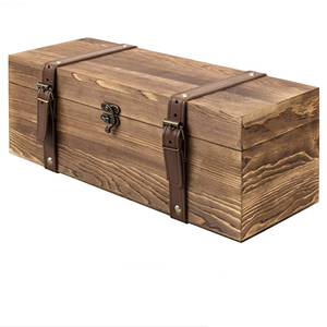 Vintage Wooden Wine Box with Buckle Straps Single Bottle Gift Case inspired Wine Carrying Trunks Elegant Wood Crafts Wall Sign