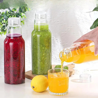 Nouveaux produits Borosilicate 500ml 750ml 1000ml Bouteilles d'eau en verre pour jus de vin-Bouteille à boire en verre durable