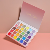 Palette de fards à paupières imperméables de haute qualité à 30 couleurs avec des finitions scintillantes et lumineuses et un design personnalisable