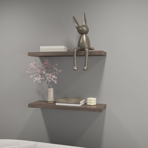 Iva <b>Floating</b> Shelf Melamine Cognac Wall Display Shelves Set Of 2 - Product Image 1