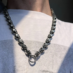 Collier chaîne à maillons punk hip hop en argent sterling 925, épais, fait à la main pour hommes et femmes, style streetwear, cadeau de mariage, rhodié noir - Product Image 6