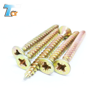 สกรูยึดแผ่นไม้อัด C1022 / สกรูหัว CSK แบบ POZI สีขาว น้ำเงิน เหลือง ชุบสังกะสี - Product Image 5