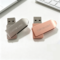 Nouvelle conception 2026 – Clé USB pivotante en métal de petite taille 2.0 8 Go 16 Go 32 Go – Clé USB personnalisable avec logo – Vente en gros de clés USB