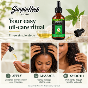 SUNPINHERB 100 Pure Cold Pressed Black Castor Oil <b>Scalp</b> Nourishing Hair Growth Oil Drops Wholesale OEM Factory Direct 60ml - Product Image 2