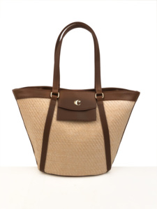 Fabriqué en Italie pour Cacharel, sac à main pour femme en PU vegan, style estival classique contemporain, élégant et luxueux, à deux boutons. - Product Image 2