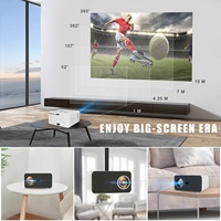 Mini Proyector LED 1080p Android de Tiro Corto, Inalámbrico, WiFi 5G, Smart TV, 3D, para Cine en Casa, Videojuegos y Exteriores