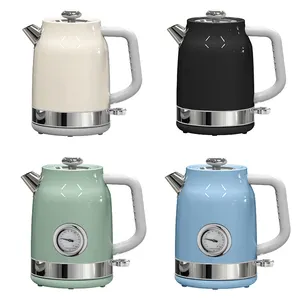 1700ml New Design Stainless Steel Retro Style Kettle Tea Hot Water Vintage Electric Kettles With Thermometer