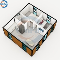 WinFair 20Ft Maisons en conteneur minuscules pliables Maison mobile moderne préfabriquée Maison en conteneur de 2 chambres Villa moderne préfabriquée