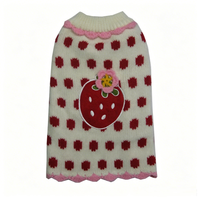 Pull pour chien Sweet Princess, broderie fraise, vêtements tricotés pour animaux de compagnie, chauds pour l'hiver
