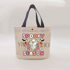 Borsa da donna personalizzata con motivo a tre fantasmi per Halloween, dolcetto o scherzetto senza caramelle, borsa per <span class=keywords><strong>il</strong></span> <span class=keywords><strong>trucco</strong></span> - Product Image 3