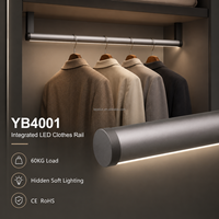 Barre lumineuse LED moderne pour placard, tringle de penderie avec lampe invisible intégrée pour usine de meubles YB4001-25