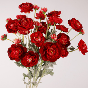 Fleur artificielle de lotus rosé à 6 têtes, en tissu plastique violet, haute simulation, pour décoration de mariage et ornement d'intérieur - Product Image 3