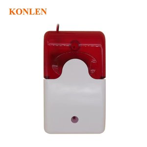 Sirena estroboscópica con cable KONLEN, luz roja, sonido, Flash, Zumbador, sirena, sistema de alarma de seguridad para el hogar, sirena de seguridad eléctrica, 110dB - Product Image 3
