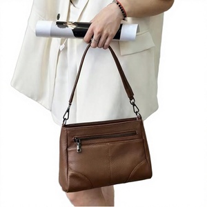 Bolso de Mano de Cuero Genuino de Lujo para Mujer, con una Sola Correa, Resistente al Agua, Estilo Urbano, con Asa Superior, Cierre de Cremallera, Portátil - Product Image 3