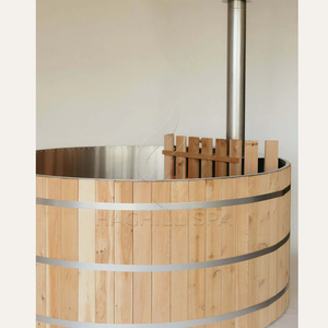 Hachillspa Bain à remous au feu de bois au design moderne avec revêtement en bois massif en acier inoxydable 304 Poêle à bois pour <span class=keywords><strong>spa</strong></span> extérieur - Product Image 2