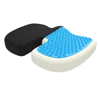 Gewebtes Memory-Schaum Gel-Sitzkissen in Blau mit Wabenstruktur, umweltfreundlich, für Bürostühle, U-Form-Design, abnehmbar, waschbar, leichtgewichtig für
