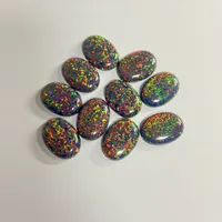 Gemas de ópalo negro sintético OP32, gemas ovaladas de reverso plano, gemas de gran tamaño 13x18mm, precio por gramos