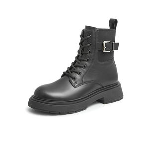 Botas <span class=keywords><strong>Martin</strong></span> de Dos Tonos para Mujer, Otoño, Suela Gruesa, Minimalistas, Utilitarias, Casuales para Oficina, Cómodas, Versátiles, Venta al por Mayor, OEM, ODM - Product Image 4