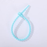 Attache-câble torsadée en silicone réutilisable de 210 mm, sangle flexible pour l'organisation de câbles, pendentif de sac pour poupée en peluche DIY, porte-clés extensible