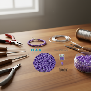 ILAN Abalorio Perline rotonde viola da 8 mm per la creazione di gioielli - Product Image 3