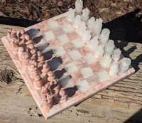 SAIDKOCC Décoration en marbre naturel, échiquier et pièces d'échecs rétro créatifs, luxe avancé, plusieurs couleurs, échecs modernes