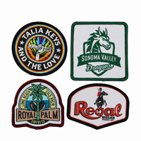 Patch tissé personnalisé à coudre, sans appliqué, de forme ovale ou triangulaire, découpé au laser, grand format, pour chapeaux et vêtements, thermocollant