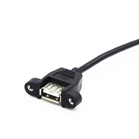 Kabel Panel Mount Micro USB ke USB A Female, Kabel Ekstensi Micro 5pin Male ke USB 2.0