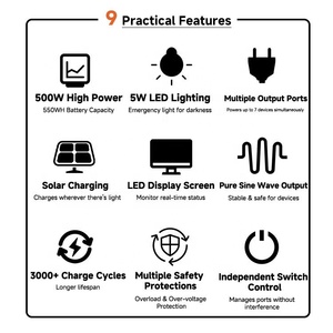Batería de Litio Lifepo4 de 110v 220v, Generador Portátil de 3000w para Acampar al Aire Libre, Económico, con Función de UPS Solar - Product Image 6
