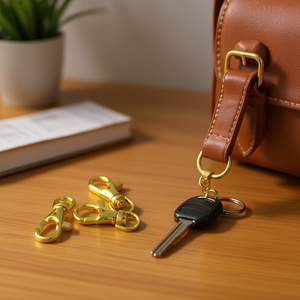 Portachiavi Ilan con Moschettone 37mm Colore Oro Confezione da 3 Pezzi - Product Image 3