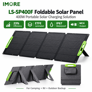 400W Travel <b>Solar</b> <b>Panel</b> 4 Fold Monocrystalline ETFE Design with MC4 for Hiking Camping and <b>Portable</b> Power Station Charging - Product Image 1