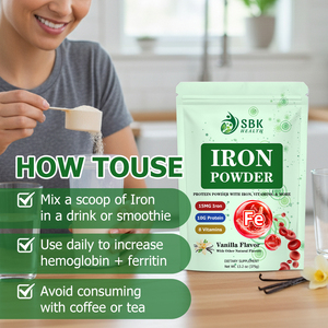 Poudre de fer directe d'usine avec augmentation totale des glucides, ferritine, hémoglobine, utilisation quotidienne pour augmenter les vitamines et le fer, saveur vanille - Product Image 4