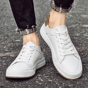 新款高品质舒适高档真皮女士休闲鞋男士经典平板白色运动鞋时尚意大利品牌热销美国 - Product Image 3