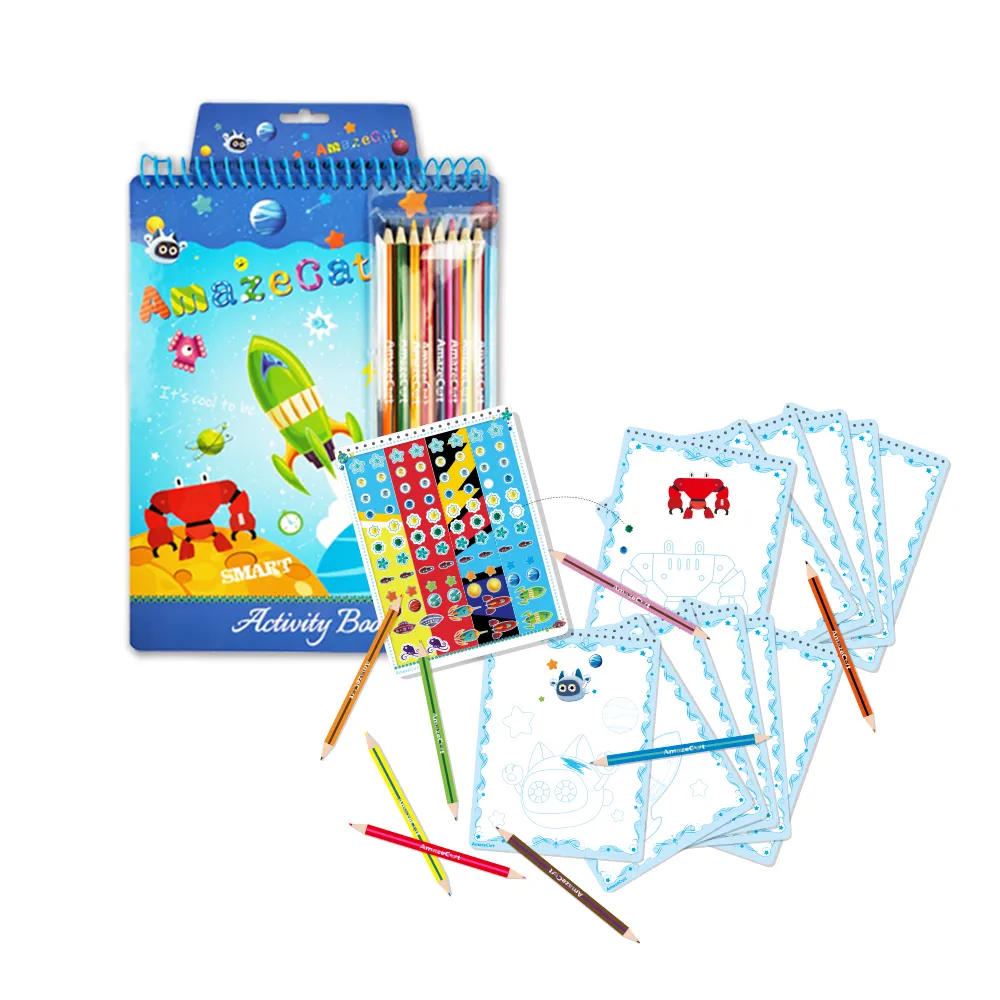 Sanat malzemeleri mavi çizim tableti taşınabilir çizim seti çocuklar için boyama kitabı resim kırtasiye renkli kalemler sanat seti okul için