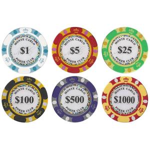 Juego de fichas de póker Monte Carlo de 1000 piezas con caja de aluminio rodante - Product Image 3