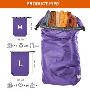 Compression <b>Travel</b> <b>Laundry</b> <b>Bag</b> Waterproof Dirty Clothes Organizer Pouch Space Saver <b>for</b> Suitcase Vacation Camping - Product Image 3